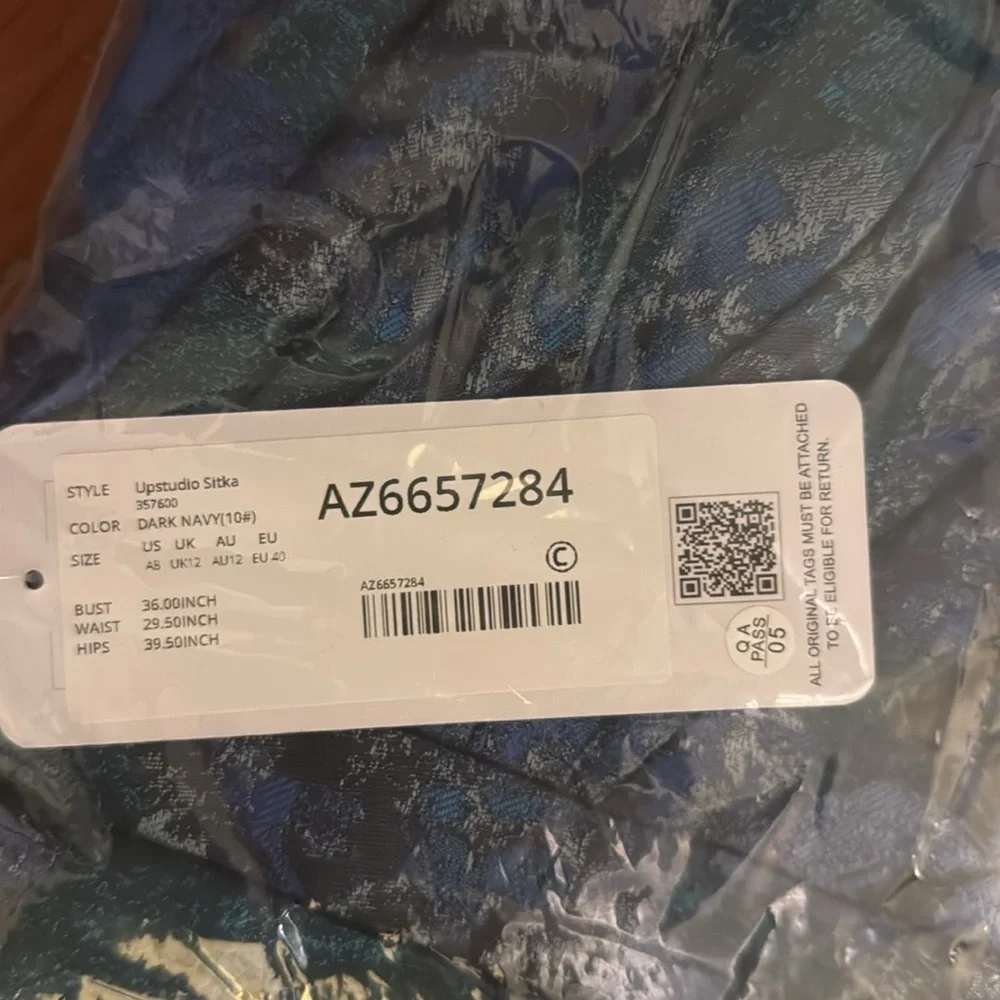 Azazie Navy Floral Maxi Dress - Picture 3 of 5